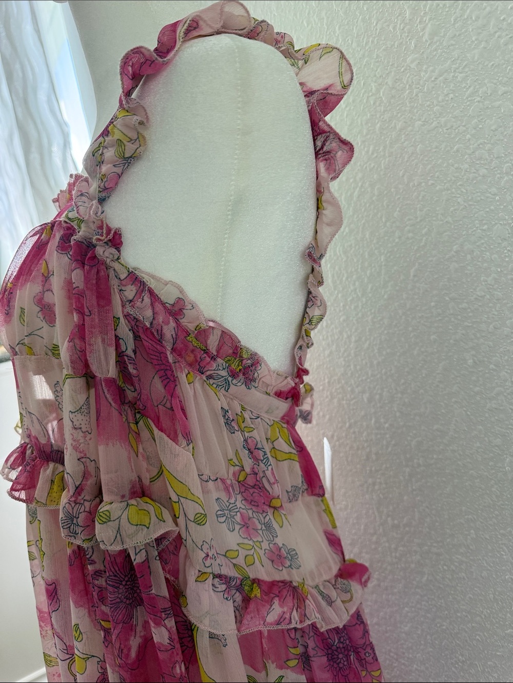 Pink Floral Ruffle Sundress - Picture 4 of 10